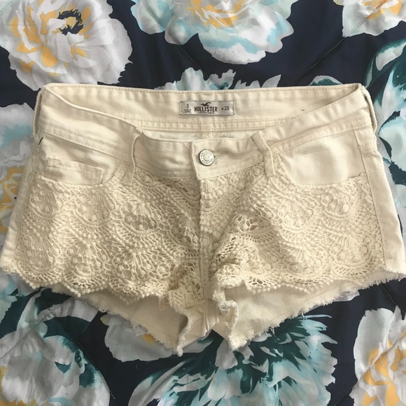 macrame jean shorts